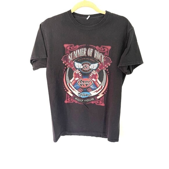 Summer Of Rock REO Styx Don Felder 2017 Concert Tour T-Shirt Short Sleeve Black - Picture 6 of 8